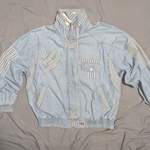 Chicory Drop shoulder slouchy patchwork Denim Jean Jacket Large